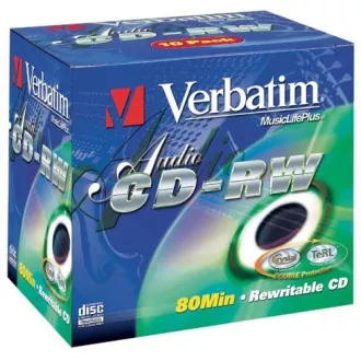 VERBATIM CD-R (10 csomag) Audio / Éld át! / Színes / Jewel / 80 perc