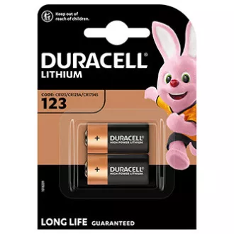 Duracell ULTRA eldobható lítium akkumulátor CR123A, 2 db-os csomagolásban Duracell ULTRA eldobható lítium akkumulátor CR123A, 2 db-os csomagolásban