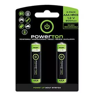 Powerton ENERGY RECHARGE újratölthető Ni-MH akkumulátorok AAA, 2 darabos csomag