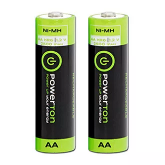 Powerton ENERGY RECHARGE újratölthető Ni-MH akkumulátorok AA, 2 db-os csomag