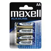 Alkáli elemek, AA (LR6), AA, 1,5V, Maxell, buborékcsomagolás, 4 darabos csomagolásban