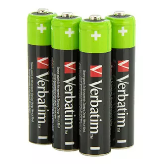Újratölthető akkumulátor, AAA (HR03), 1,2 V, 950 mAh, Verbatim, buborékcsomagolás, 4 darabos csomagolásban