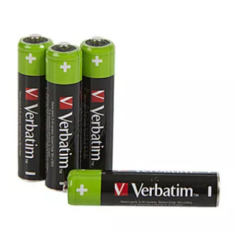 Újratölthető akkumulátor, AAA (HR03), 1,2 V, 950 mAh, Verbatim, buborékcsomagolás, 4 darabos csomagolásban