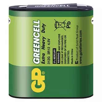 Egyszer használatos cink-klorid elem, gombelem, 3R12, 4,5V, GP, fólia, 1 db, Greencell Egyszer használatos cink-klorid elem, gombelem, 3R12, 4,5V, GP, fólia, 1 db, Greencell