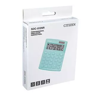 Citizen számológép SDC812NRGNE, türkizkék, asztali, tizenkét számjegyű, kettős tápegység, ELADÓ