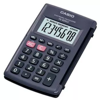 Casio számológép HL 820LV BK, fekete, zsebszámológép, nyolc számjegyű