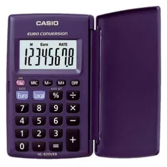 Casio számológép HL 820 VER, kék, zsebben, nyolc számjegyű