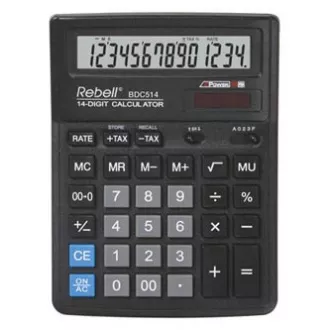 Rebell számológép RE-BDC514 BX, fekete, asztali, tizennégy számjegyű