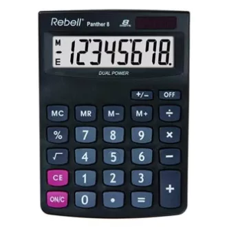 Rebell számológép RE-PANTHER 8 BX, fekete, asztali, nyolc számjegyű