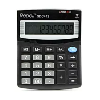Rebell számológép RE-SDC412 BX, fekete, asztali, 12 számjegyes, 12 számjegyű