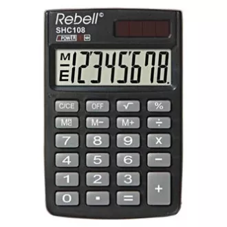 Rebell számológép RE-SHC108 BX, RE-SHC100N BX, fekete, zsebben, nyolc számjegyű