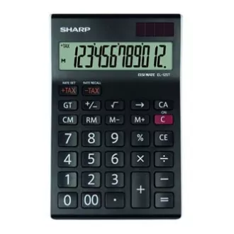 Sharp számológép EL-125TWH, fekete-fehér, asztali, 12 számjegyű