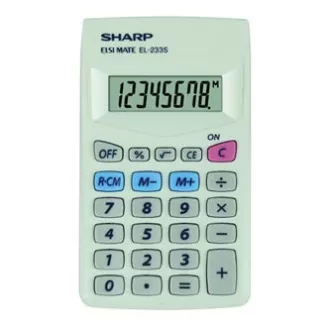 Sharp számológép EL-233S, fehér, zsebszámológép, nyolc számjegyű