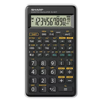 Sharp számológép EL-501TWH, fekete, tudományos, tíz számjegyű