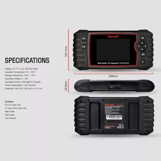 Diagnosztika iCarsoft FR V2.0 a Peugeot / Citroen / Renault / Dacia számára
