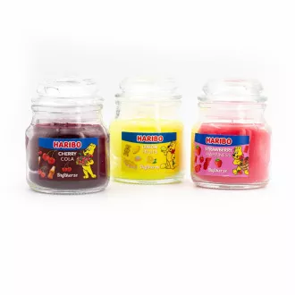 csomagolás - Haribo Citromos gyümölcsök/Cseresznyés kóla/Epres boldogság gyertya szett 3 x 85 g csomagolás - Haribo Citromos gyümölcsök/Cseresznyés kóla/Epres boldogság gyertya szett 3 x 85 g