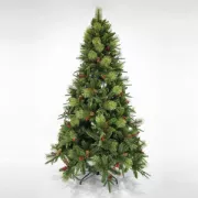 Eurolamp karácsonyi műfenyő fenyőfa fenyőtobozokkal 180 cm