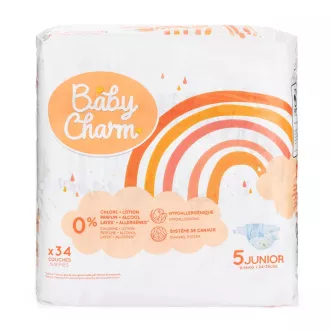 Baby Charm Super Dry Flex 5 Junior méret, 11-16 kg (34 db) Baby Charm Super Dry Flex 5 Junior méret, 11-16 kg (34 db)