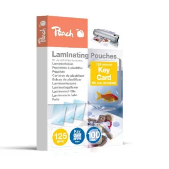 PEACH lamináló fólia tasakos kulcskártya (64x99mm), 125mic, 100db