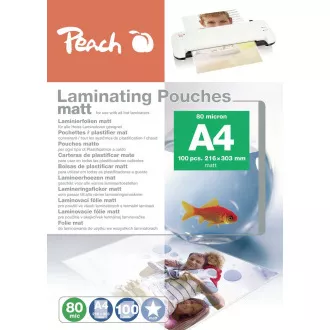 PEACH lamináló fólia A4 (216x303mm), 80mic, matt, 100db