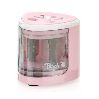 PEACH PO102 - elektromos ceruzahegyező, 4xAA, gyermekzár, rózsaszín
