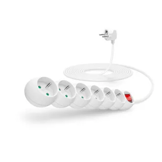CONNECT IT hosszabbító kábel 230 V, 6 aljzat, 5 m, kapcsolóval (fehér) CONNECT IT hosszabbító kábel 230 V, 6 aljzat, 5 m, kapcsolóval (fehér)