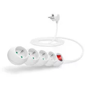 CONNECT IT hosszabbító kábel 230 V, 4 aljzat, 3 m, kapcsolóval (fehér)