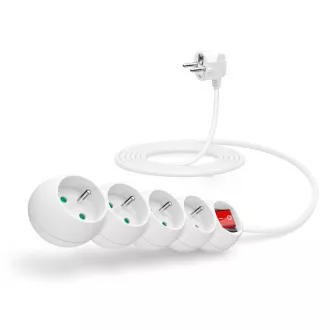CONNECT IT hosszabbító kábel 230 V, 4 aljzat, 3 m, kapcsolóval (fehér) CONNECT IT hosszabbító kábel 230 V, 4 aljzat, 3 m, kapcsolóval (fehér)