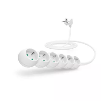 CONNECT IT hosszabbító kábel 230 V, 6 aljzat, 3 m, kapcsoló nélkül (fehér)