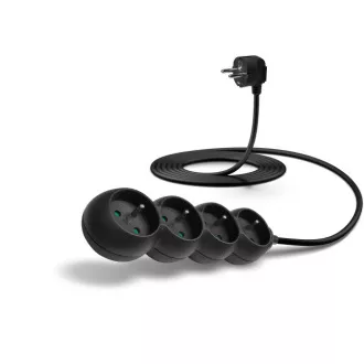 CONNECT IT hosszabbító kábel 230 V, 4 aljzat, 3 m, kapcsoló nélkül (fekete)