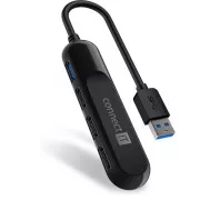 CONNECT IT USB-A hub USB 3.0, külső, FEKETE