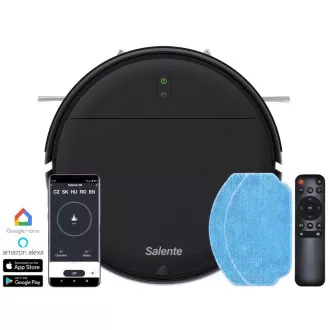 Salente R2, robotporszívó, víztörlés, töltőállomás, fekete színű Salente R2, robotporszívó, víztörlés, töltőállomás, fekete színű