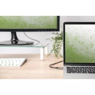 Digitus USB-C HDMI kábel adapter, 1,8 m 4K/30 Hz, fekete, fém borítással
