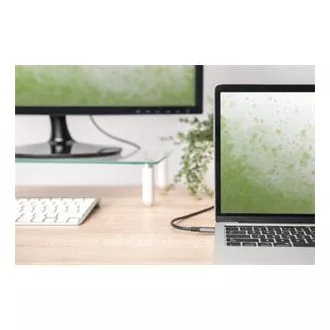 Digitus USB-C HDMI kábel adapter, 1,8 m 4K/30 Hz, fekete, fém borítással