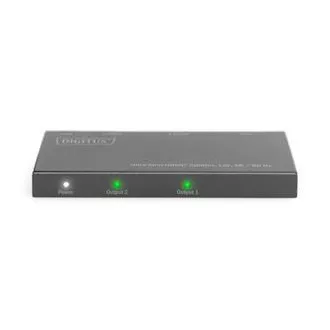 Digitus Ultra Thin HDMI elosztó, 1x2, 4K/60Hz HDR, HDCP 2.2, 18 Gbps, Micro USB tápellátás