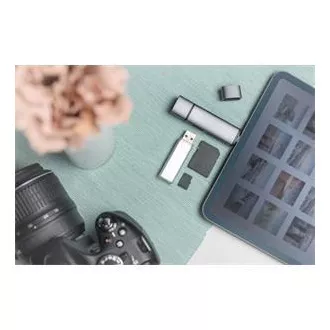 Digitus kettős OTG kártyaolvasó (USB-C   USB 3.0) 1x SD, 1x MicroSD, 1x USB 3.0, szürke