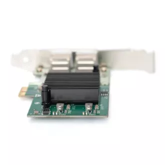 Digitus Gigabit Ethernet PCI Express kártya, kétportos 32 bites alacsony profilú tartó, Intel lapkakészlet