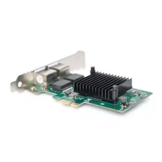 Digitus Gigabit Ethernet PCI Express kártya, kétportos 32 bites alacsony profilú tartó, Intel lapkakészlet