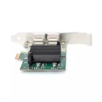 Digitus Gigabit Ethernet PCI Express kártya, kétportos 32 bites alacsony profilú tartó, Intel lapkakészlet