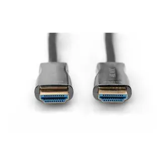 Digitus AOC HDMI csatlakozókábel hibrid üvegszállal, A típus M/M, 10 m, UHD 4K@60 Hz, CE, arany, kék
