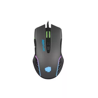 Fury Gaming Mouse Hustler, játék, 6400DPI, USB, optikai, vezetékes, RGB, 7 gomb, kábel hossza 1,6m, fekete
