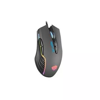 Fury Gaming Mouse Hustler, játék, 6400DPI, USB, optikai, vezetékes, RGB, 7 gomb, kábel hossza 1,6m, fekete