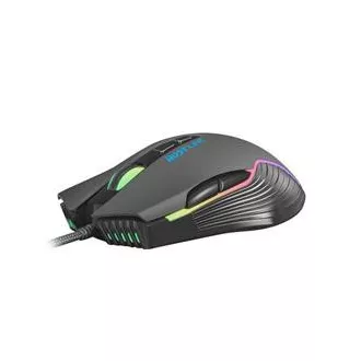Fury Gaming Mouse Hustler, játék, 6400DPI, USB, optikai, vezetékes, RGB, 7 gomb, kábel hossza 1,6m, fekete