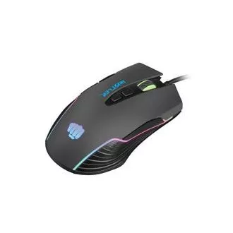 Fury Gaming Mouse Hustler, játék, 6400DPI, USB, optikai, vezetékes, RGB, 7 gomb, kábel hossza 1,6m, fekete