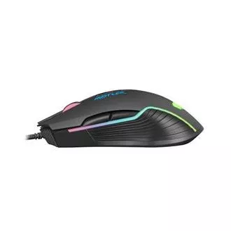 Fury Gaming Mouse Hustler, játék, 6400DPI, USB, optikai, vezetékes, RGB, 7 gomb, kábel hossza 1,6m, fekete