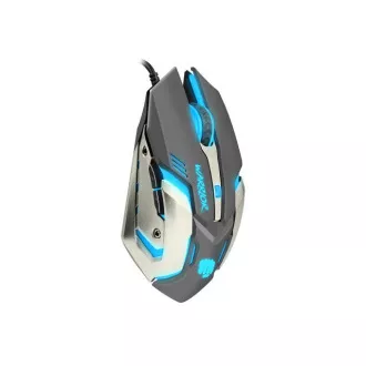 Fury Gaming Mouse Warrior, játék, 3200DPI, USB, optikai, vezetékes, RGB, 6 gomb, kábel hossza 1,5m, fekete