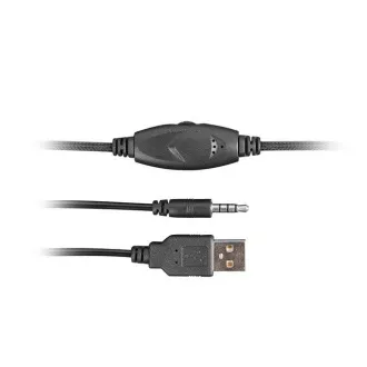 Fury Gaming Headset mikrofonnal Phantom, vezetékes, RGB, USB, 3.5mm-es jack csatlakozó, kábel hossza 2m, fekete Fury Gaming Headset mikrofonnal Phantom, vezetékes, RGB, USB, 3.5mm-es jack csatlakozó, kábel hossza 2m, fekete