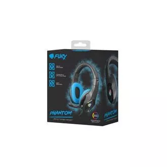 Fury Gaming Headset mikrofonnal Phantom, vezetékes, RGB, USB, 3.5mm-es jack csatlakozó, kábel hossza 2m, fekete Fury Gaming Headset mikrofonnal Phantom, vezetékes, RGB, USB, 3.5mm-es jack csatlakozó, kábel hossza 2m, fekete