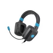 Fury Raptor játék headset mikrofonnal, vezetékes, RGB, USB, 3.5mm-es jack csatlakozó, kábel hossza 2m, fekete