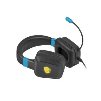 Fury Raptor játék headset mikrofonnal, vezetékes, RGB, USB, 3.5mm-es jack csatlakozó, kábel hossza 2m, fekete